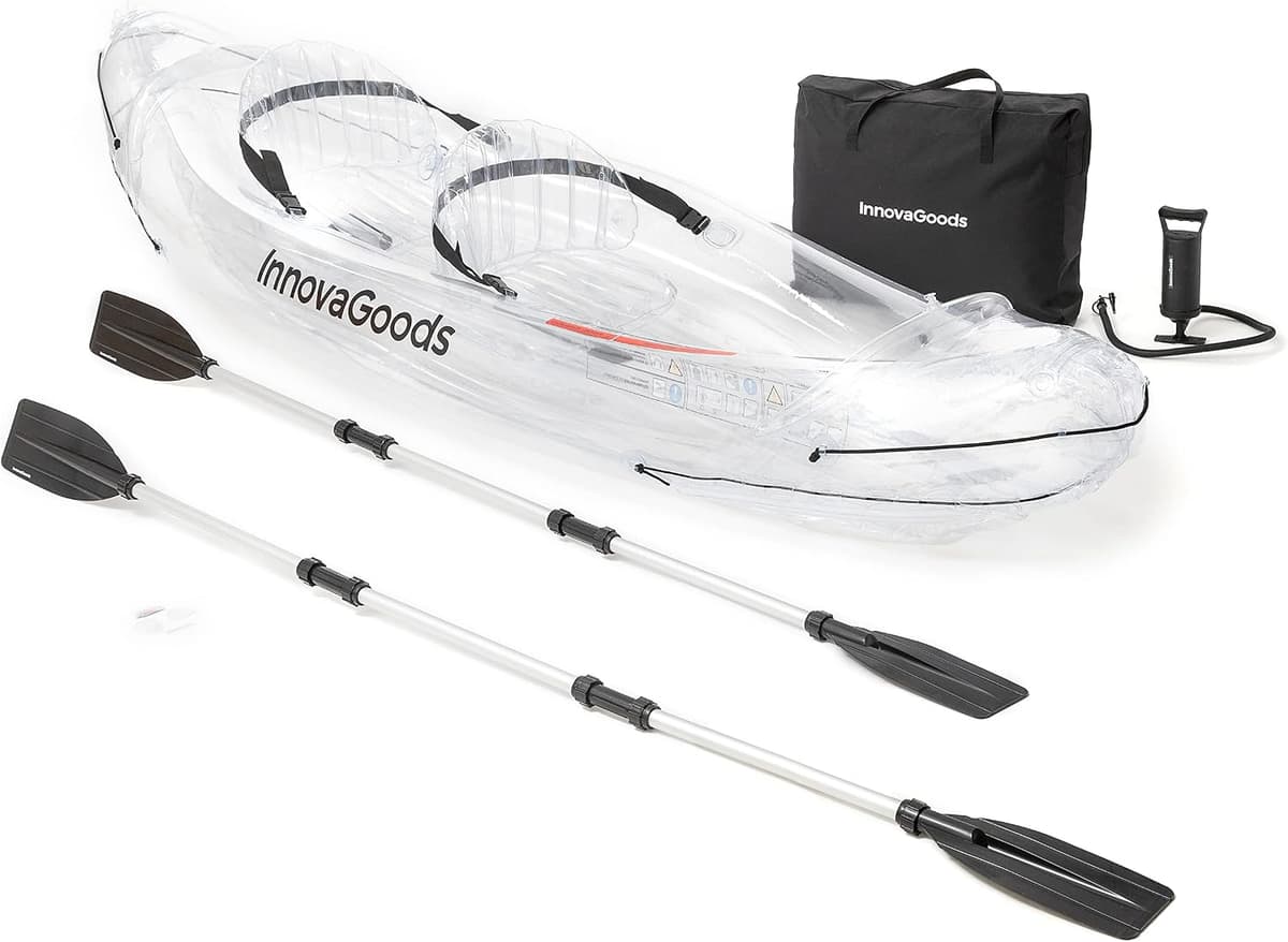 InnovaGoods Kayak gonflable transparent 2 places