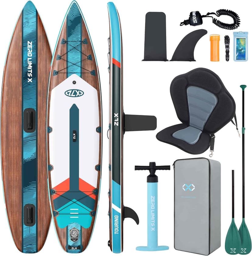 ZLX Planche de Paddle Gonflable Touring 350cm avec Siège Kayak