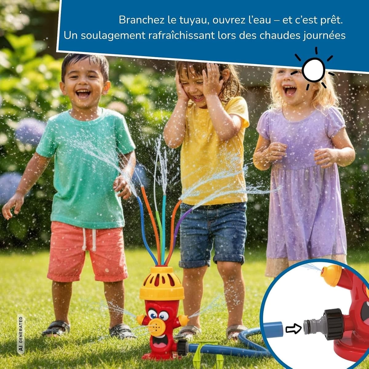 Arroseur borne à Incendie, Jet d'eau Rouge