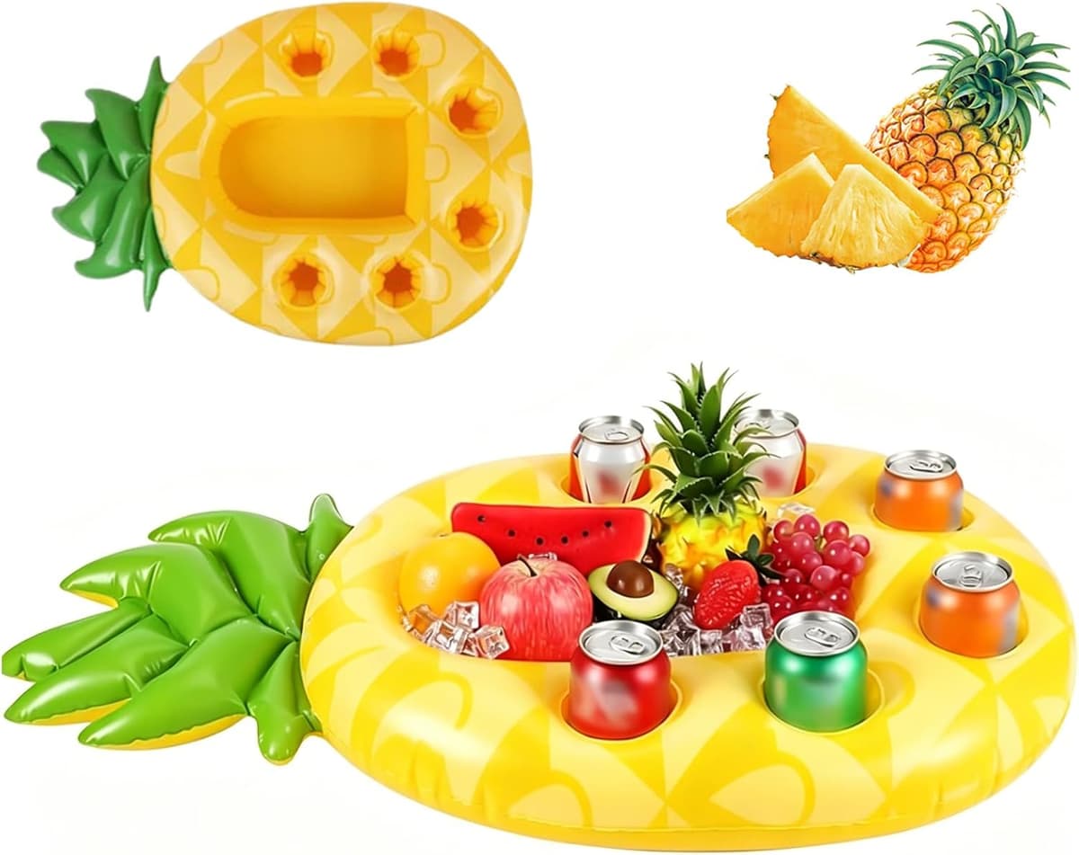 Bar Flottant pour Piscine Ananas Porte Gobelet